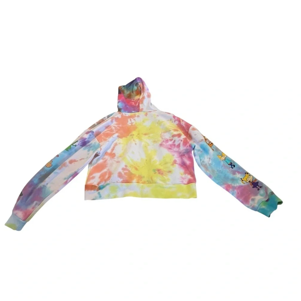 Nickelodeon Tie Dye Zip Up Hoodie-Medium-Cartoon Graphic Collector Piece Y2K